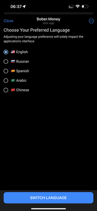 Select your preferred language